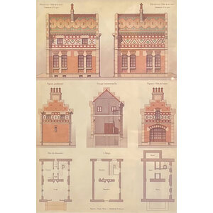 ANTIQUE ARCHITECTURAL PRINT - SMALL HOUSE #1