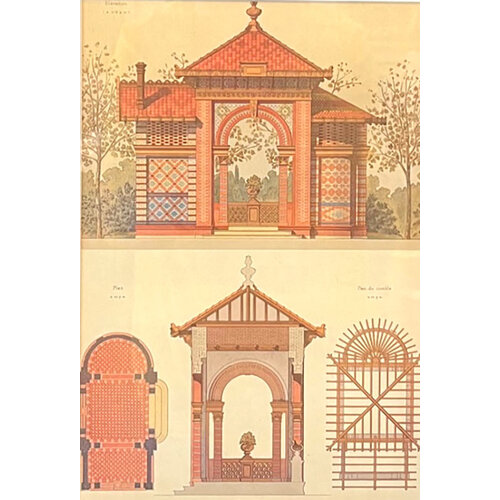 ANTIQUE ARCHITECTURAL PRINT - VILLA ADELAIDE