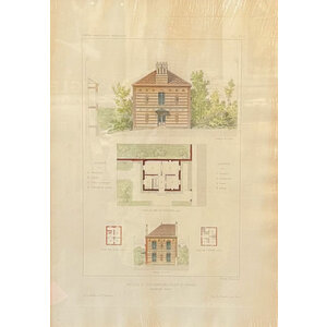 ANTIQUE ARCHITECTURAL PRINT - MAISON A COULOMMIERS ANTIQUE ARCHITECTURAL PRINT - MAISON A COULOMMIERS