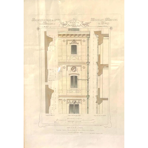 ANTIQUE ARCHITECTURAL PRINT - MAISON A LOYER FACADE 2