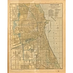 ANTIQUE MAP OF CHICAGO