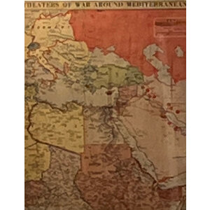 CHICAGO TRIBUNE WWII MAP THEATERS OF WAR AROUND MEDITERRANEAN