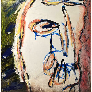 LARGE ABSTRACT PAINTING OF FACE LARGE ABSTRACT PAINTING OF FACE