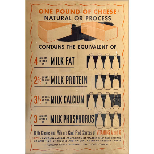 KRAFT CHEESE FACTS POSTER KRAFT CHEESE FACTS POSTER