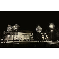 LIGHTS OF A STANDARD GAS STATION PHOTOGRAPH