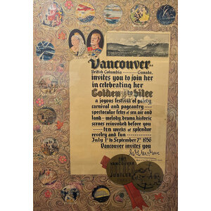 1936 GOLDEN JUBILEE VANCOUVER, CANADA POSTER 1936 GOLDEN JUBILEE VANCOUVER, CANADA POSTER