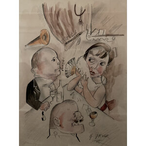 GEORGE GROSZ SIGNED DRAWING GEORGE GROSZ SIGNED DRAWING