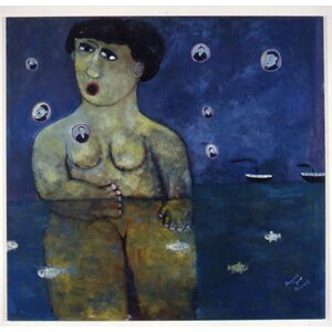 THE BATHER SIGNED PAINTING BY ANDREI KARPOV THE BATHER SIGNED PAINTING BY ANDREI KARPOV