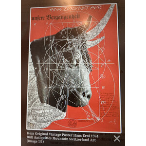 HANS ERNI BULL POSTER YEAR FOR PRESERVATION OF MONUMENTS