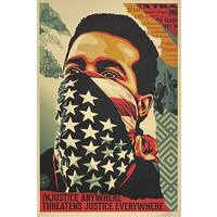 SHEPARD FAIREY AMERICAN RAGE (INJUSTICE ANYWHERE THREATENS JUSTICE EVERYWHERE)  SIGNED PRINT