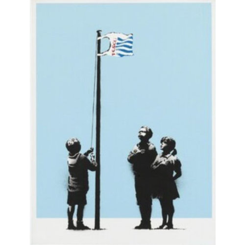 BANKSY/WEST COUNTRY PRINCE CHILDREN SALUTING TESCO FLAG