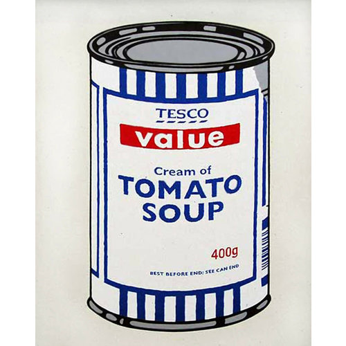 BANKSY/WEST COUNTRY PRINCE TESCO TOMATO SOUP CAN (SINGLE) PRINT IVORY