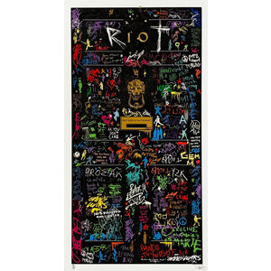 PREFAB 77 SIGNED RIOT TIDE OF SHIT PRINT PREFAB 77 SIGNED RIOT TIDE OF SHIT PRINT