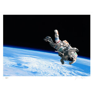JOSH KEYES SIGNED PRINT FLOAT ( ASTRONAUT WITH GRAFFITI) JOSH KEYES SIGNED PRINT FLOAT ( ASTRONAUT WITH GRAFFITI)