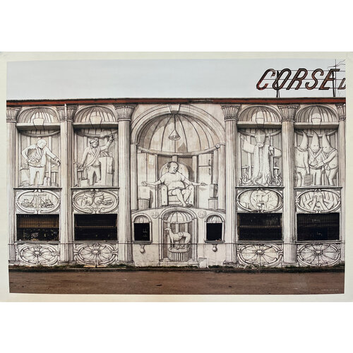 BLU PRINT OF CORSE DI LEVRIERI MURAL ROME BLU PRINT OF CORSE DI LEVRIERI MURAL ROME