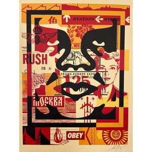 SHEPARD FAIREY SIGNED PRINT OBEY GIANT FACE COLLAGE SHEPARD FAIREY SIGNED PRINT OBEY GIANT FACE COLLAGE