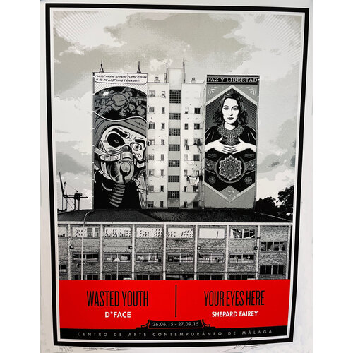 D*FACE (WASTED YOUTH)/SHEPARD FAIREY (YOUR EYES HERE) SIGNED EXHIBITION POSTER D*FACE (WASTED YOUTH)/SHEPARD FAIREY (YOUR EYES HERE) SIGNED EXHIBITION POSTER