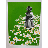 NEST SIGNED PRINT "WASTED" (GIRL WITH GAS MASK IN FIELD OF DAISIES)