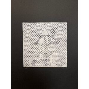 ICY AND SOT WIRE FENCE MAN SIGNED PRINT BLACK