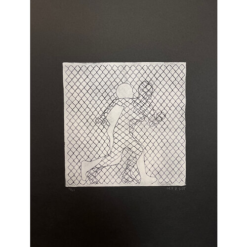 ICY AND SOT WIRE FENCE MAN SIGNED PRINT BLACK