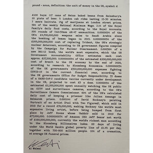 AI WEIWEI SIGNED DEFINITION OF BRITISH POUND PRINT AI WEIWEI SIGNED DEFINITION OF BRITISH POUND PRINT