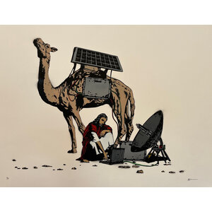 DISTRICT N34 - IV (SOLAR POWERED CAMEL) SIGNED PRINT BY ARTIST MAD DISTRICT N34 - IV (SOLAR POWERED CAMEL) SIGNED PRINT BY ARTIST MAD
