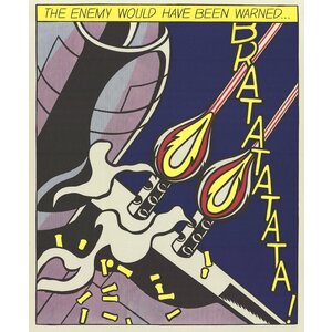LICHTENSTEIN TRIPTYCH PANEL 2 PRINT: THE ENEMY WOULD HAVE BEEN WARNED (LINEN BACKED) LICHTENSTEIN TRIPTYCH PANEL 2 PRINT: THE ENEMY WOULD HAVE BEEN WARNED (LINEN BACKED)