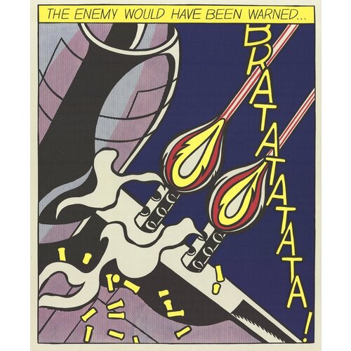 LICHTENSTEIN TRIPTYCH PANEL 2 PRINT: THE ENEMY WOULD HAVE BEEN WARNED (LINEN BACKED)