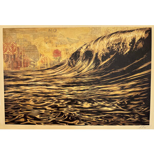 SHEPARD FAIREY DARK WAVE SIGNED PRINT SHEPARD FAIREY DARK WAVE SIGNED PRINT
