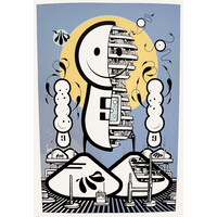 THE LONDON POLICE SIGNED DISSECTED LAD XL YELLOW PRINT