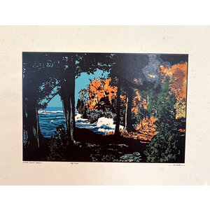 CAVE POINT PARK STURGEON BAY, WI SIGNED PRINT CAVE POINT PARK STURGEON BAY, WI SIGNED PRINT