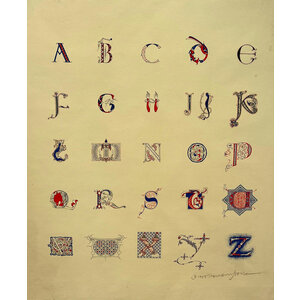 SIGNED CALLIGRAPHY ALPHABET PRINT