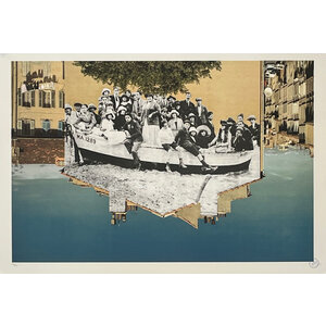 JR SIGNED PRINT MARSEILLE BOAT PASSENGERS CIRCA 1930 JR SIGNED PRINT MARSEILLE BOAT PASSENGERS CIRCA 1930