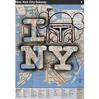NEW YORK SUBWAY MAP WITH GRAFFITI IMAGE