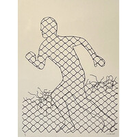 ICY AND SOT  WIRE FENCE MAN SIGNED SCREEN PRINT