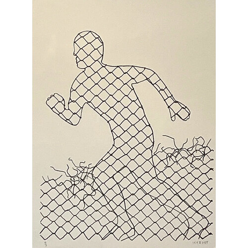 ICY AND SOT  WIRE FENCE MAN SIGNED SCREEN PRINT