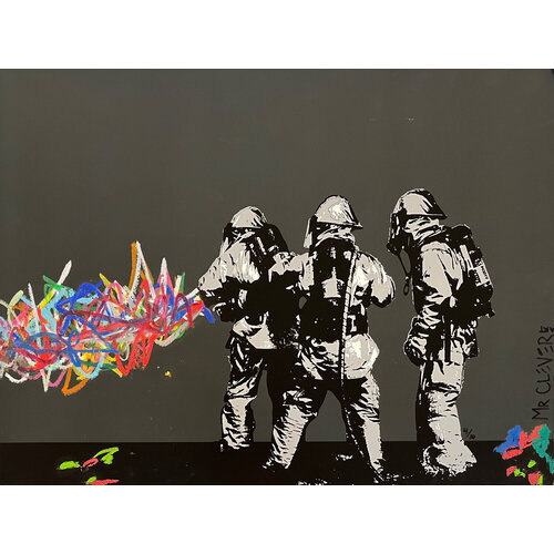 MR CLEVER SIGNED ART APOCALYPSE STREET CLEANERS PRINT MR CLEVER SIGNED ART APOCALYPSE STREET CLEANERS PRINT