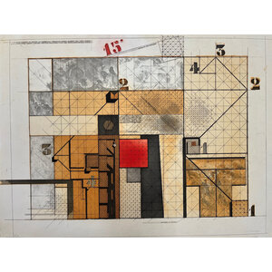 GIO POMODORO SIGNED ABSTRACT ARCHITECTURAL PRINT