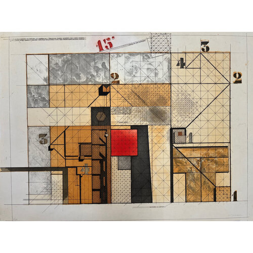 GIO POMODORO SIGNED ABSTRACT ARCHITECTURAL PRINT GIO POMODORO SIGNED ABSTRACT ARCHITECTURAL PRINT