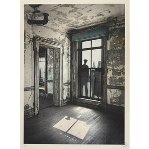 JR SIGNED PRINT IMMIGRANT FAMILY AT ELLIS ISLAND