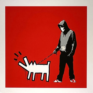 BANKSY / THE WEST COUNTRY PRINCE CHOOSE YOUR WEAPON RED PRINT