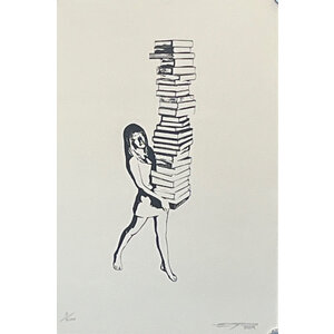 SCHOONY SIGNED PRINT LIGHT READING BOOKS SCHOONY SIGNED PRINT LIGHT READING BOOKS