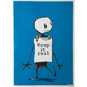 BANKSY / THE WEST COUNTRY PRINCE STICK FIGURE KEEP IT REAL (BLUE) BANKSY / THE WEST COUNTRY PRINCE STICK FIGURE KEEP IT REAL (BLUE)