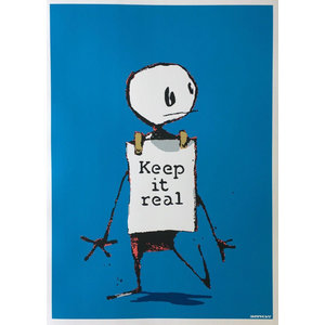 BANKSY/WEST COUNTRY PRINCE  STICK FIGURE KEEP IT REAL (BLUE)