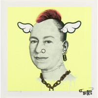 MORE PUNK THAN YOU PUNK YELLOW QUEEN D*FACE SIGNED