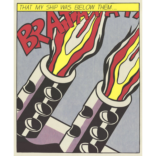 LICHTENSTEIN TRIPTYCH PANEL 3 PRINT: THAT MY SHIP WAS BELOW THEM ... LICHTENSTEIN TRIPTYCH PANEL 3 PRINT: THAT MY SHIP WAS BELOW THEM ...