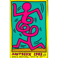 KEITH HARING SIGNED 1983 MONTREUX  JAZZ FESTIVAL  POSTER