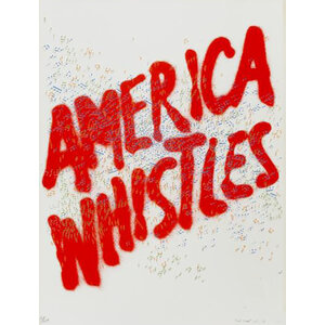 AMERICA WHISTLES ED RUSCHA SIGNED PRINT