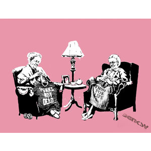 BANKSY DISMALAND GRANNIES KNITTING PRINT