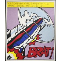 LICHTENSTEIN TRIPTYCH PANEL 1 PRINT : AS I OPENED FIRE...